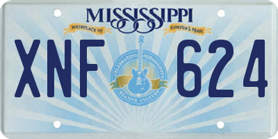 MS license plate XNF624