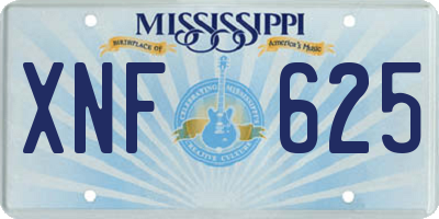 MS license plate XNF625