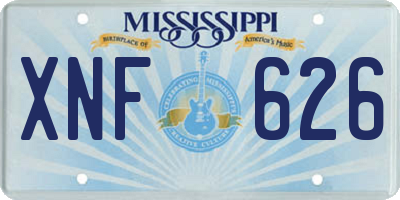 MS license plate XNF626