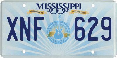 MS license plate XNF629