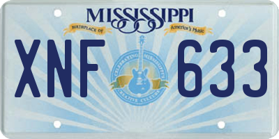 MS license plate XNF633