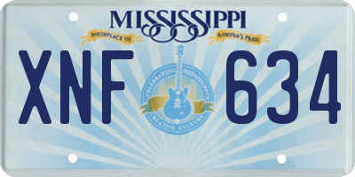 MS license plate XNF634