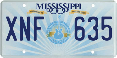MS license plate XNF635