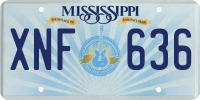 MS license plate XNF636