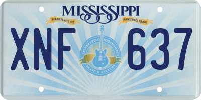 MS license plate XNF637