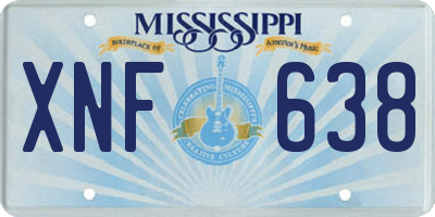 MS license plate XNF638