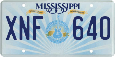 MS license plate XNF640
