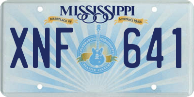 MS license plate XNF641