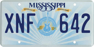 MS license plate XNF642