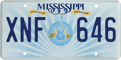 MS license plate XNF646
