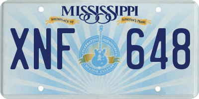 MS license plate XNF648