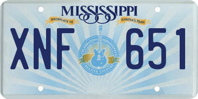 MS license plate XNF651