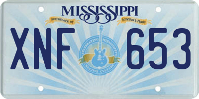 MS license plate XNF653