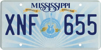MS license plate XNF655