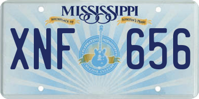 MS license plate XNF656