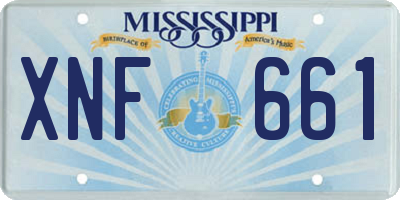 MS license plate XNF661