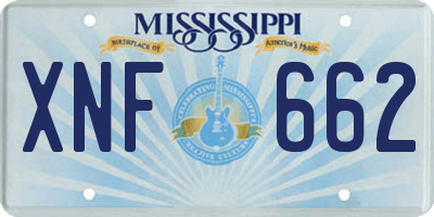 MS license plate XNF662