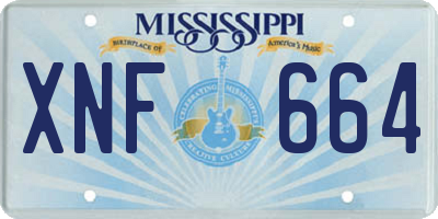 MS license plate XNF664
