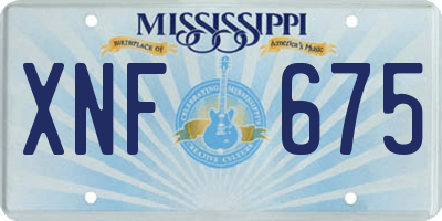 MS license plate XNF675