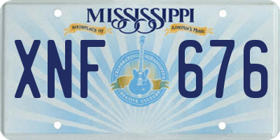 MS license plate XNF676
