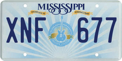 MS license plate XNF677