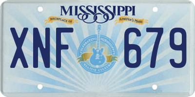 MS license plate XNF679