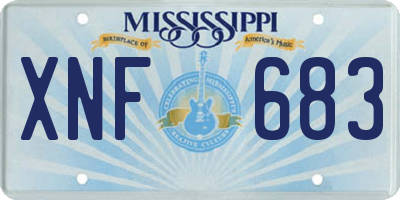 MS license plate XNF683