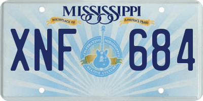 MS license plate XNF684