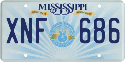 MS license plate XNF686