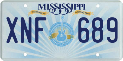 MS license plate XNF689