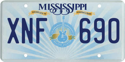 MS license plate XNF690