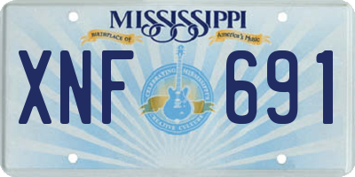 MS license plate XNF691
