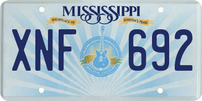 MS license plate XNF692