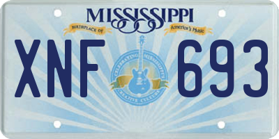 MS license plate XNF693