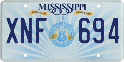 MS license plate XNF694