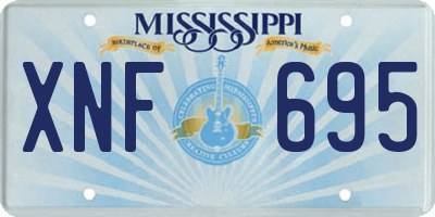 MS license plate XNF695