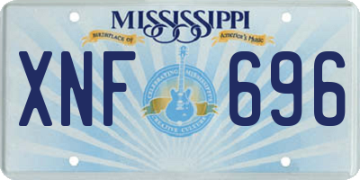 MS license plate XNF696