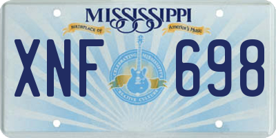 MS license plate XNF698