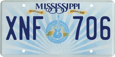 MS license plate XNF706