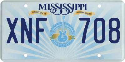 MS license plate XNF708