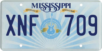 MS license plate XNF709
