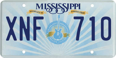 MS license plate XNF710