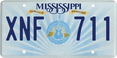 MS license plate XNF711