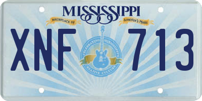 MS license plate XNF713