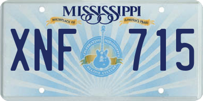 MS license plate XNF715
