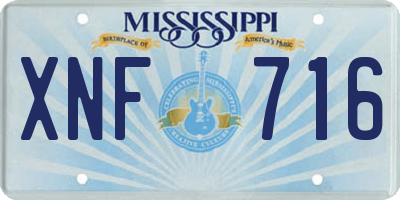 MS license plate XNF716