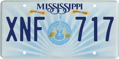 MS license plate XNF717
