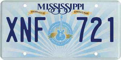 MS license plate XNF721