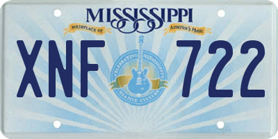 MS license plate XNF722