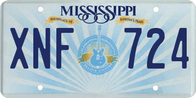 MS license plate XNF724